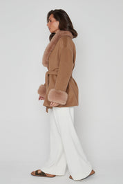 CARLO Faux Coat Tan