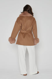 CARLO Faux Coat Tan