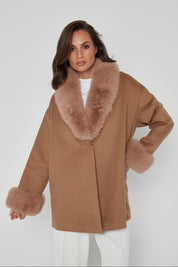 CARLO Faux Coat Tan