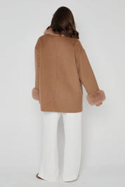 CARLO Faux Coat Tan