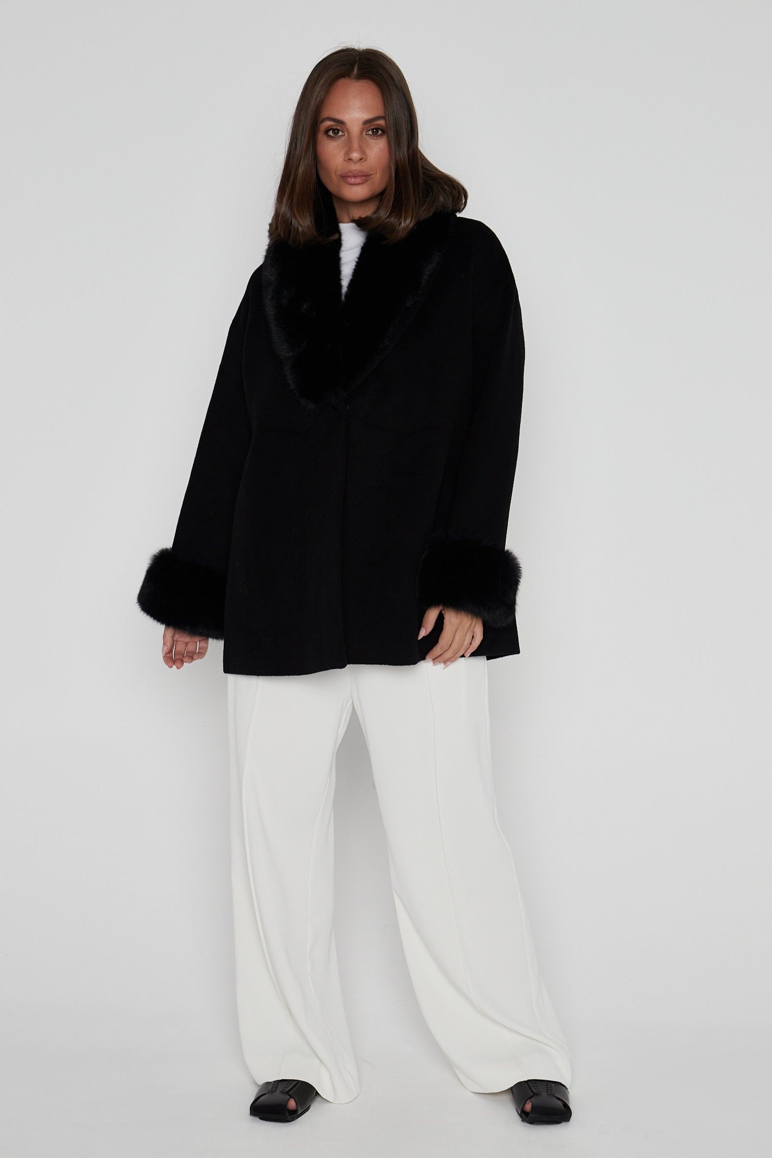 CARLO Faux Coat Black