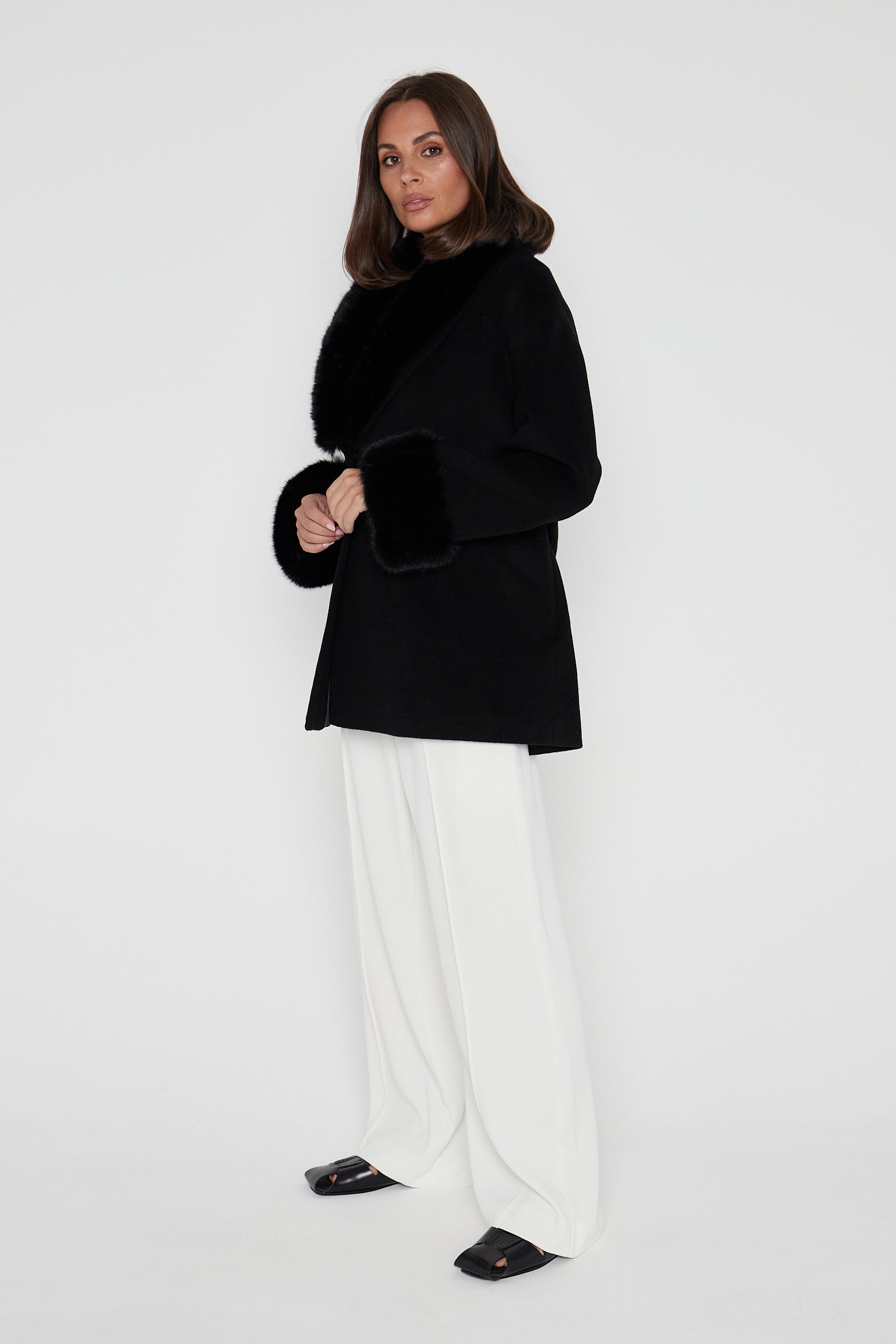CARLO Faux Coat Black