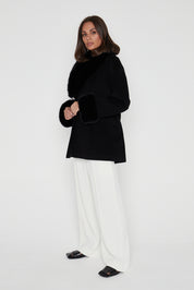 CARLO Faux Coat Black