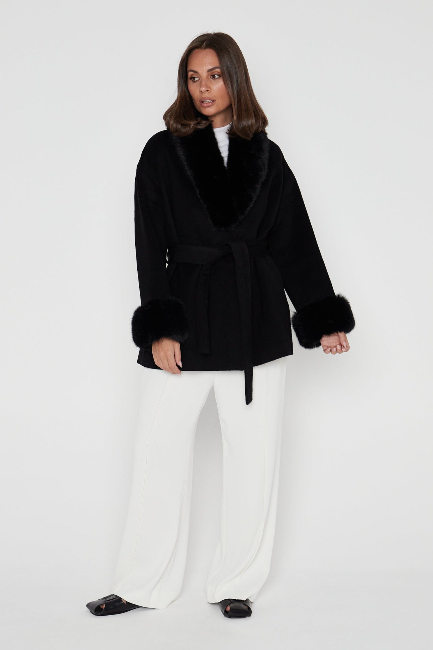 CARLO Faux Coat Black
