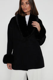 CARLO Faux Coat Black