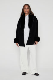 CARLO Faux Coat Black