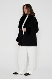 CARLO Faux Coat Black