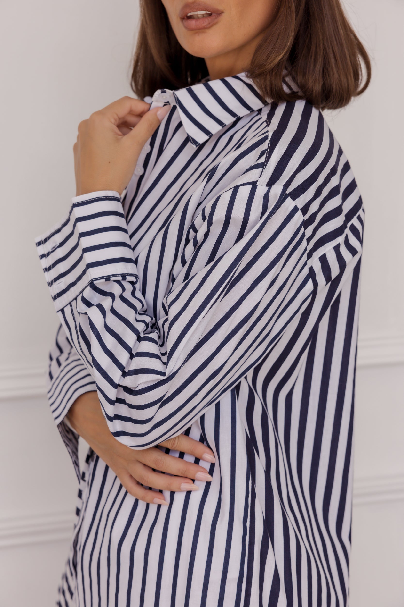 AUSTIN Shirt Mixed Stripe Navy