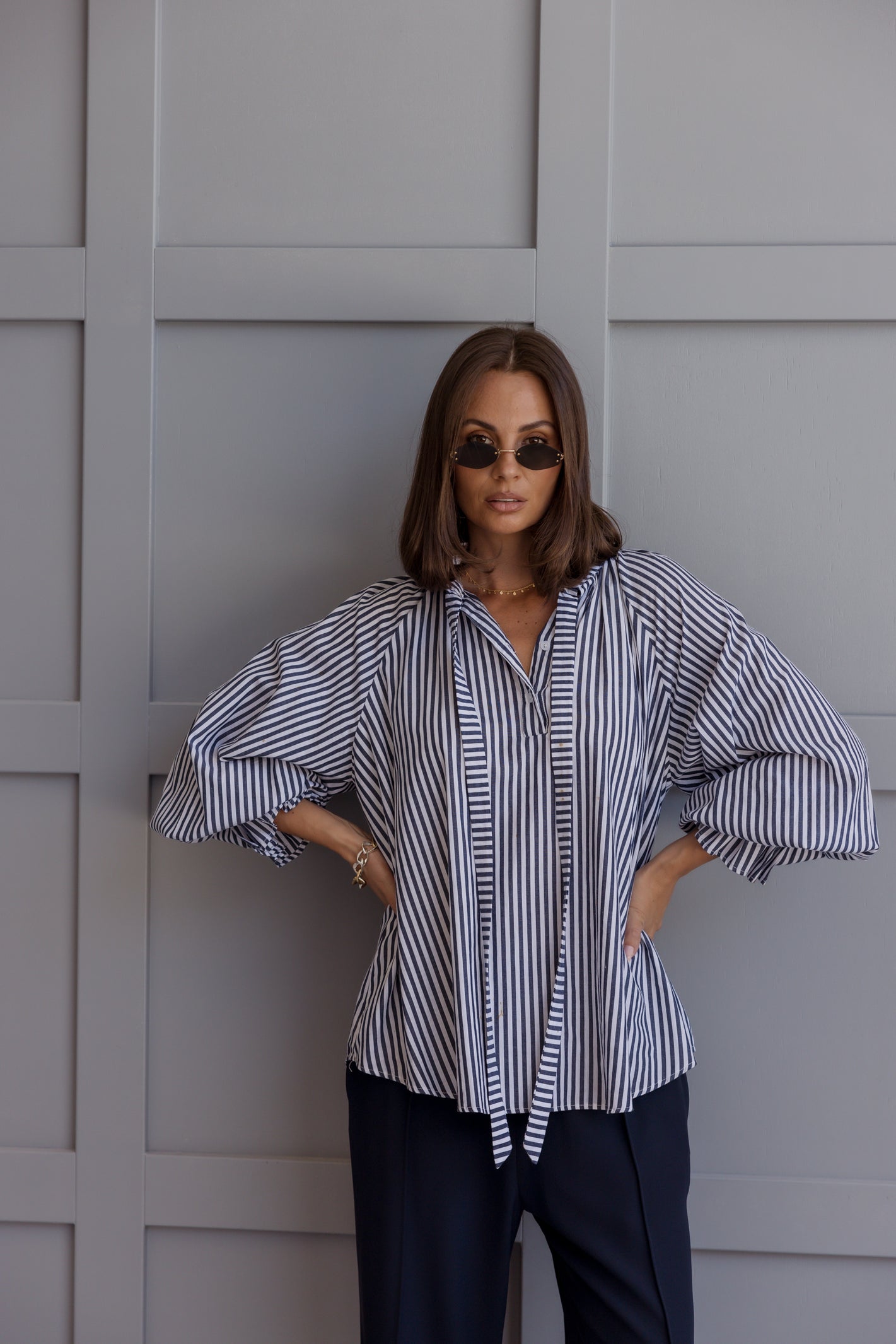 DANILL Blouse Navy Stripe