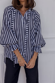DANILL Blouse Navy Thick Stripe