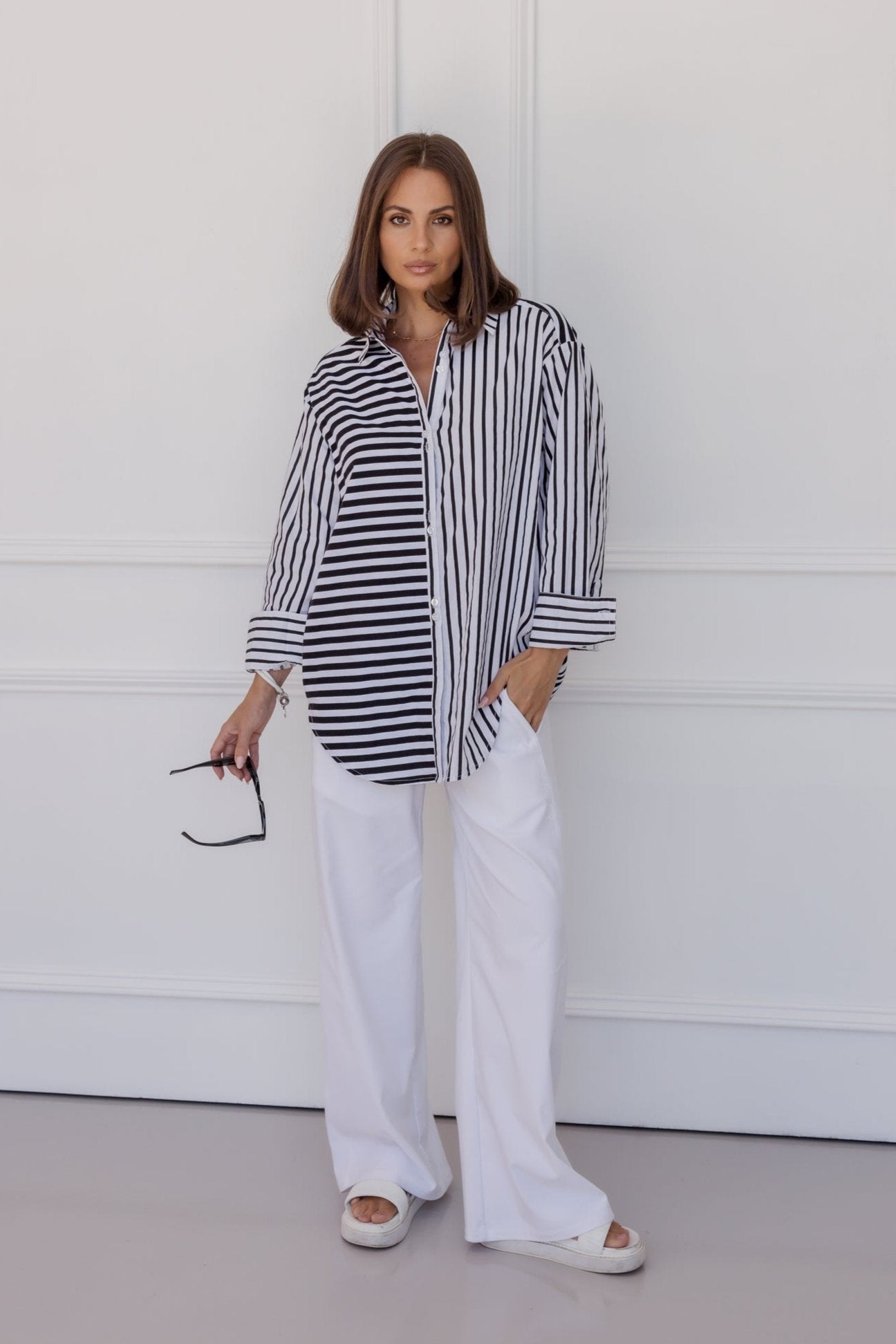 AUSTIN Shirt Mixed Stripe Black