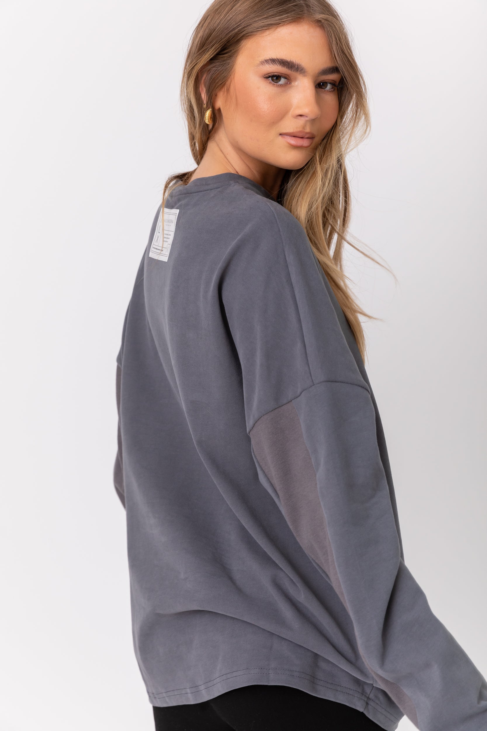 ROZEN Long Sleeve Top Dark Grey – A L E X A N D R A