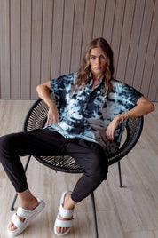 CHICAGO Blouse Navy & White
