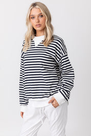 MACCAN Jumper Navy Stripe
