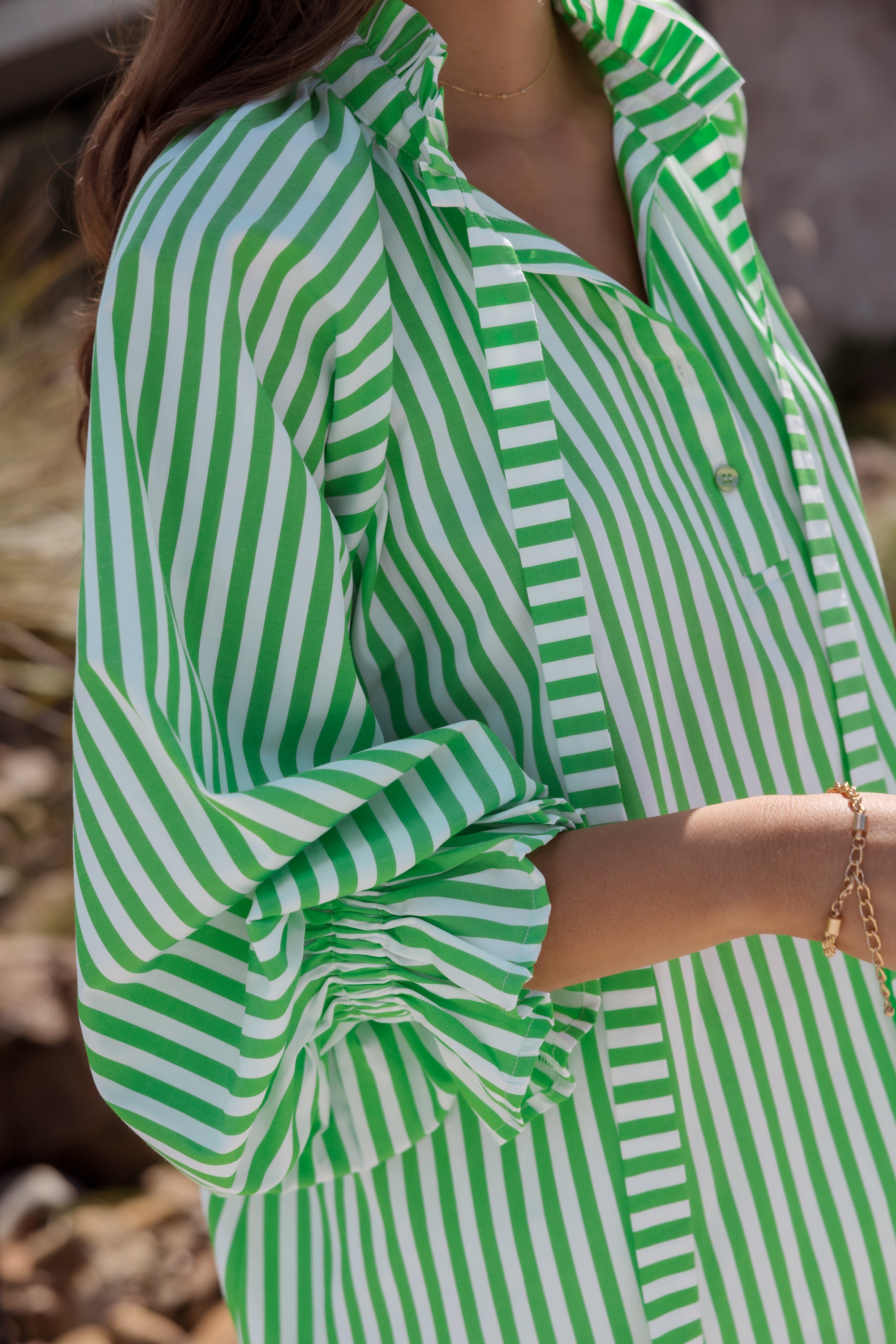 DANILL Blouse Lime Stripe