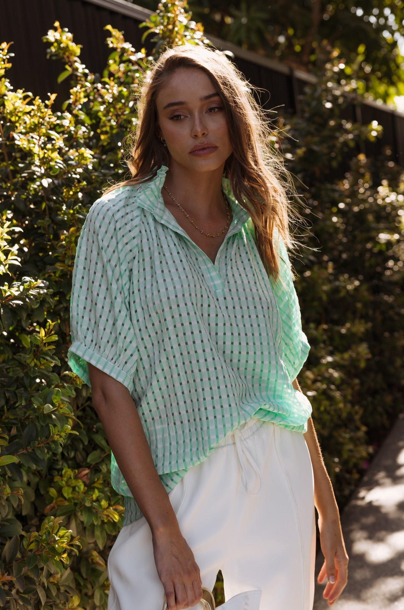 PRESTO Blouse Chequer Green