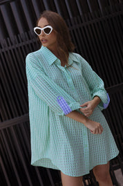 IZZY Dress Chequer Green