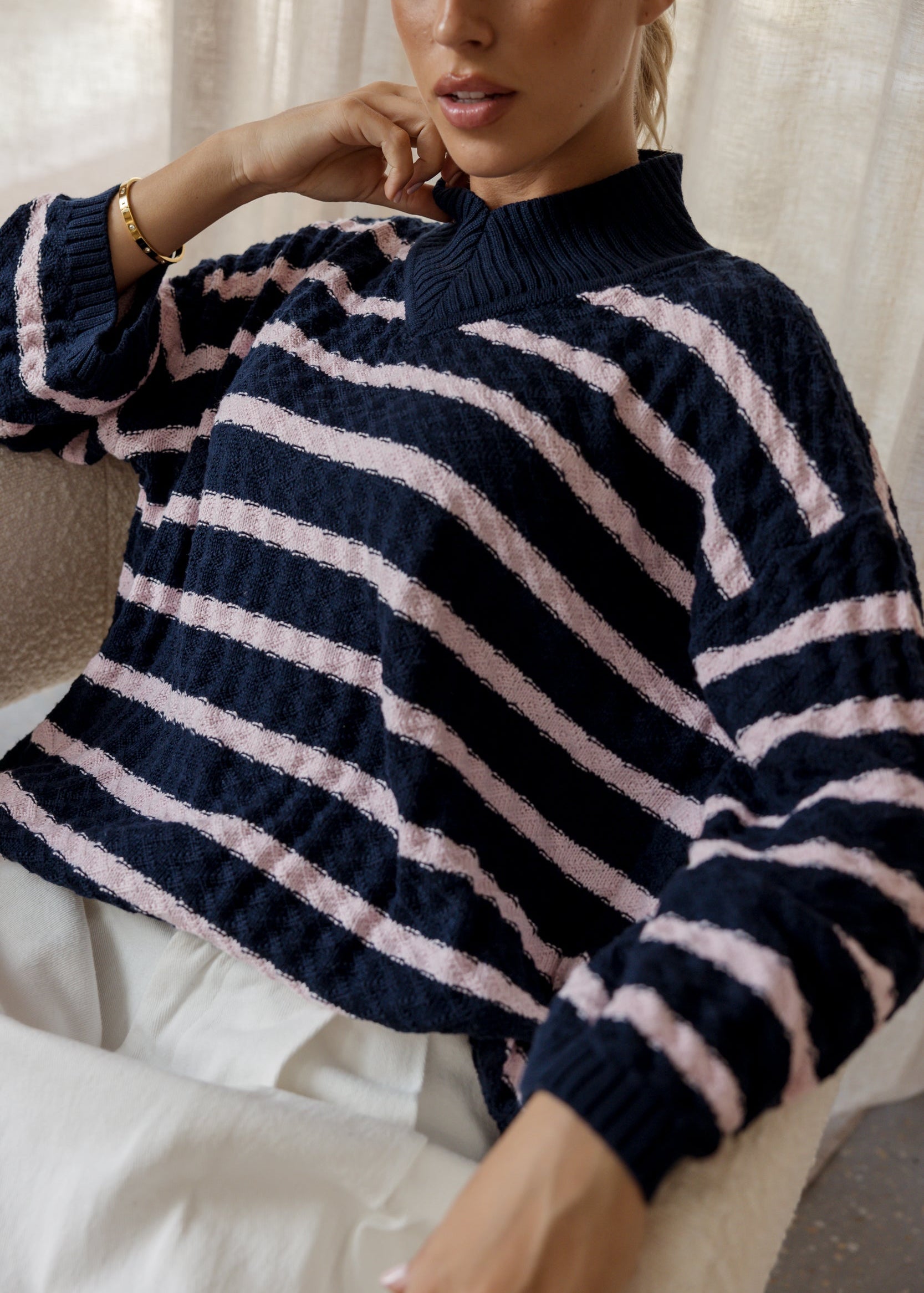 SANFORD T-Shirt Navy & White Stripe