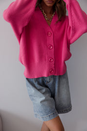 QUINCY Cardigan Hot Pink