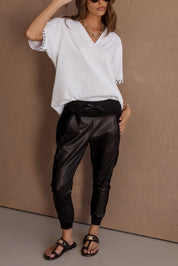 JOEY Pants Vegan Leather Black