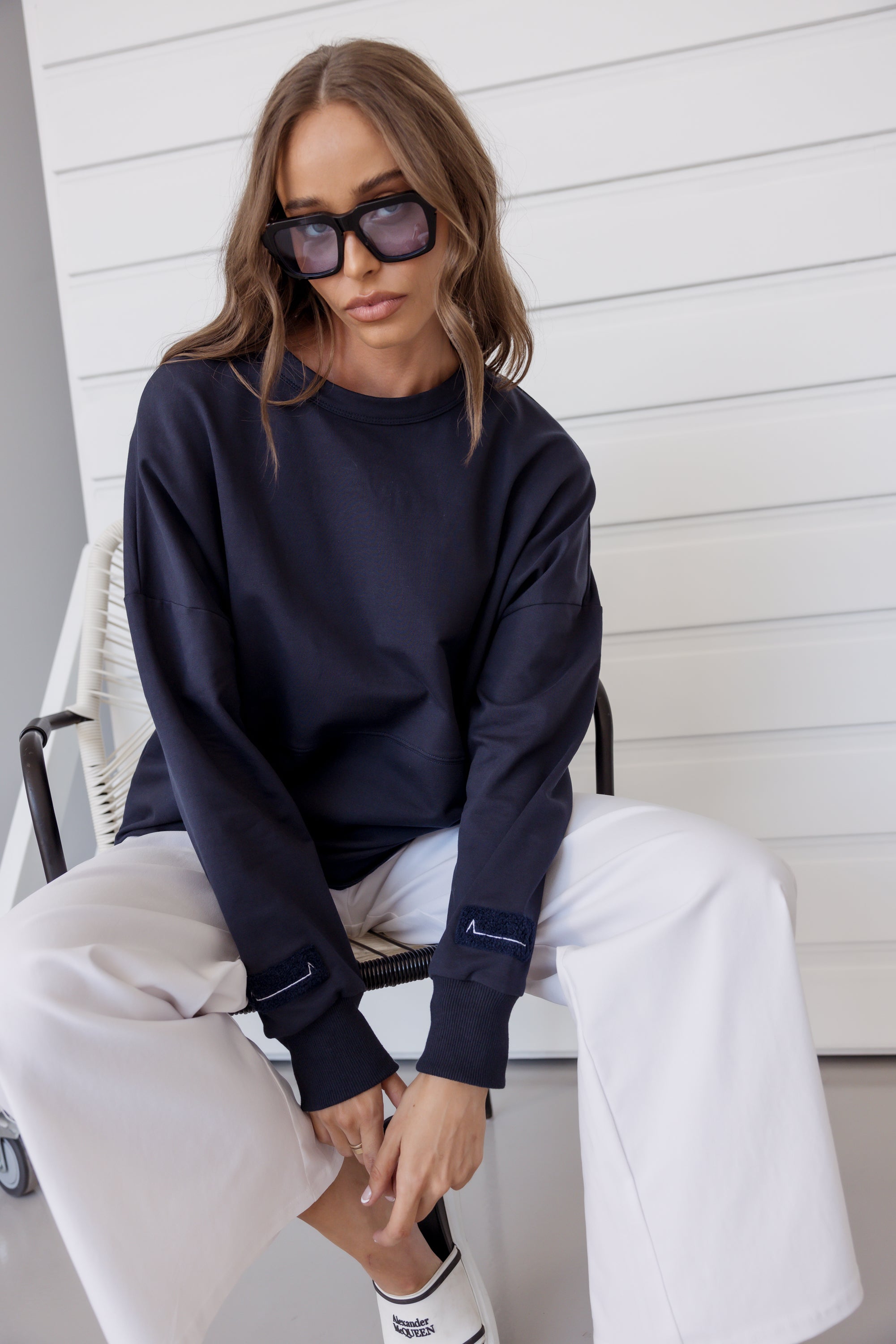 BOUNTY Long Sleeve Top Navy