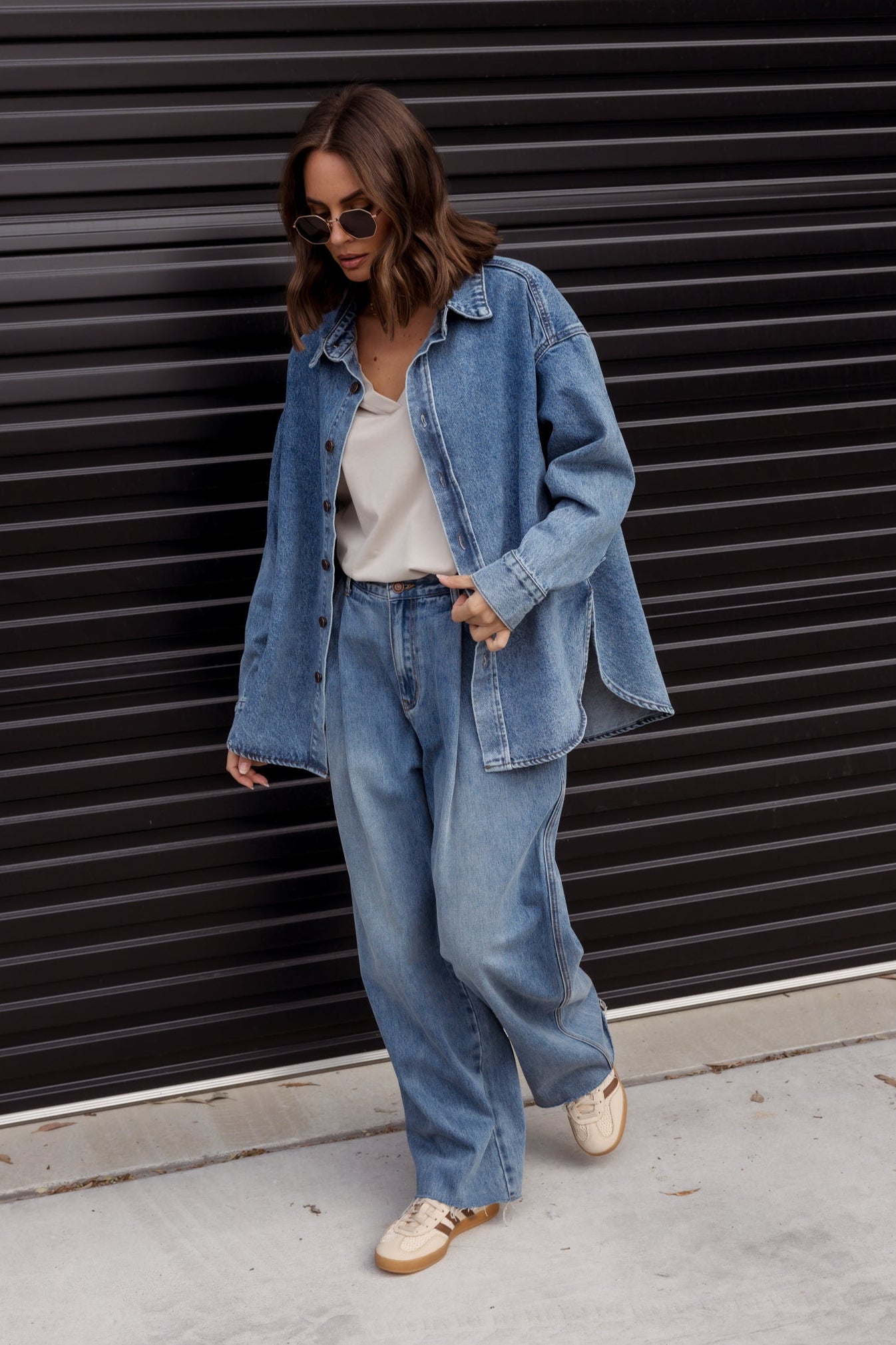 BASEN Shacket Blue Denim