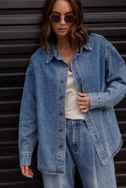 BASEN Shacket Blue Denim