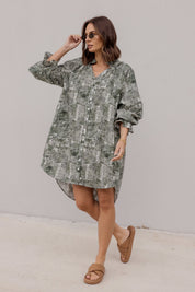 OLLIE Dress Emerald Textured Print