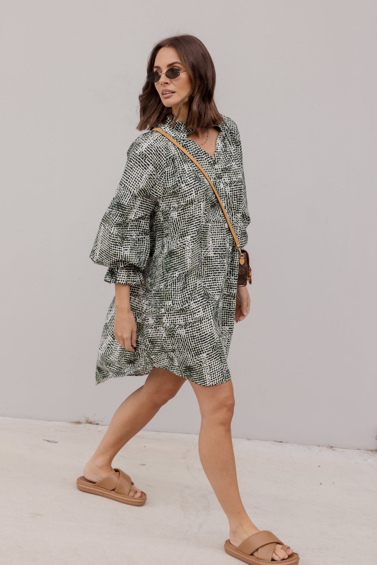 OLLIE Dress Emerald Textured Print