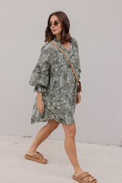 OLLIE Dress Emerald Textured Print