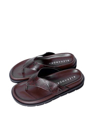Leather Thong Chocolate Croc