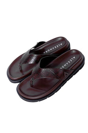 Leather Thong Chocolate Croc