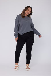 ROZEN Long Sleeve Top Dark Grey