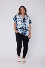 CHICAGO Blouse Navy & White