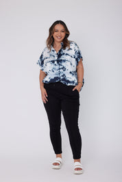 CHICAGO Blouse Navy & White