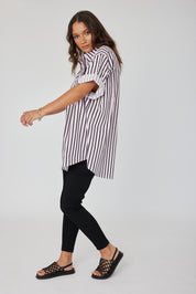 ROGUE Shirt Pink & Black stripe