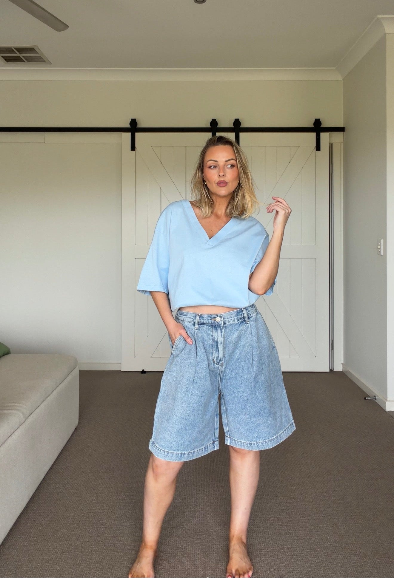 HARVEY Shorts Light Blue Denim