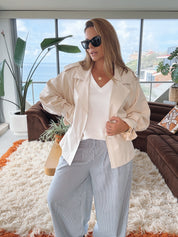 TERI Pants Navy Stripe