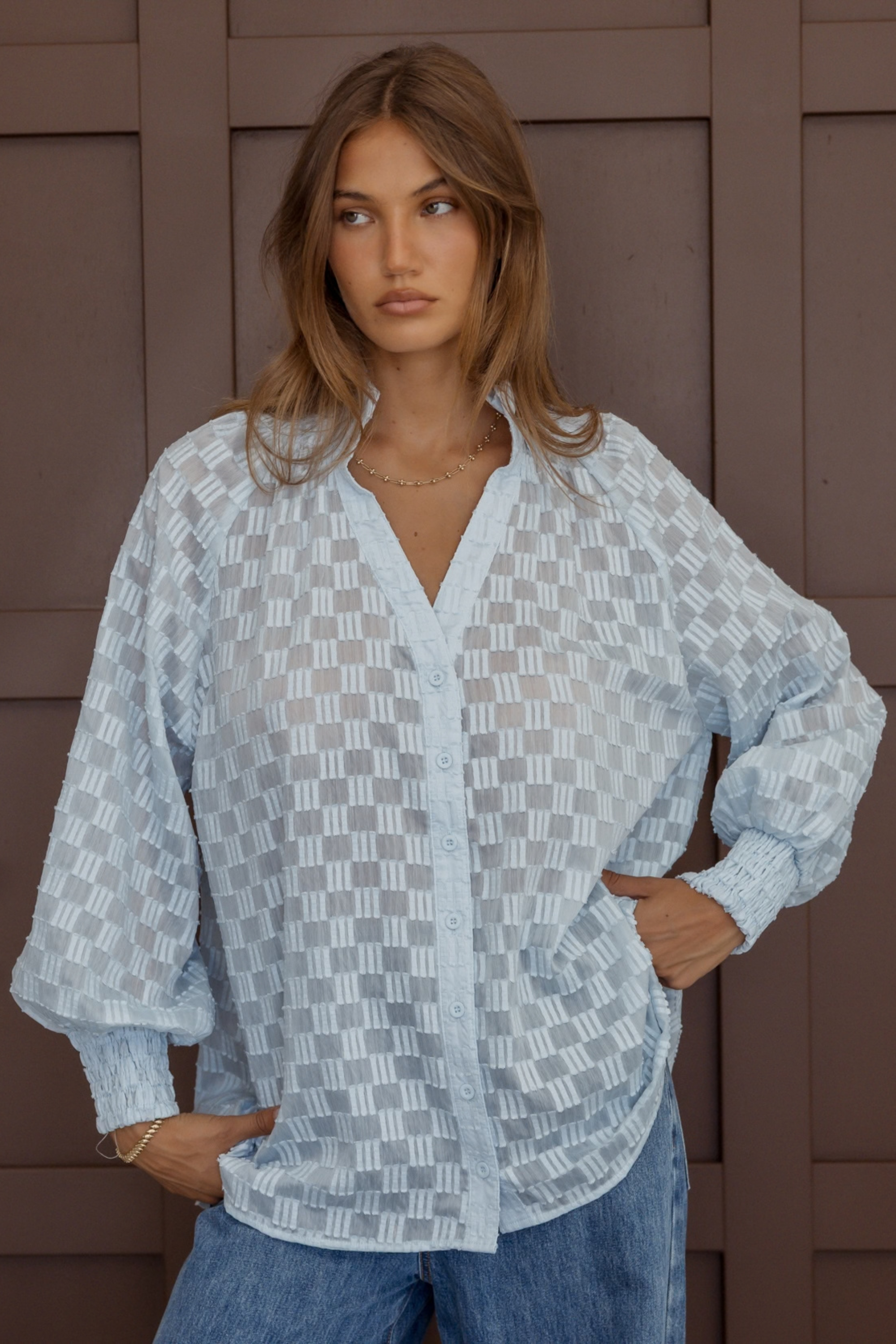 REAN Blouse Light Blue