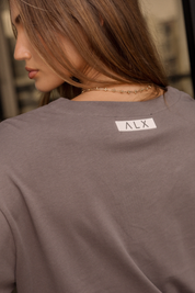 NIX V Long Sleeve Top Taupe Brown