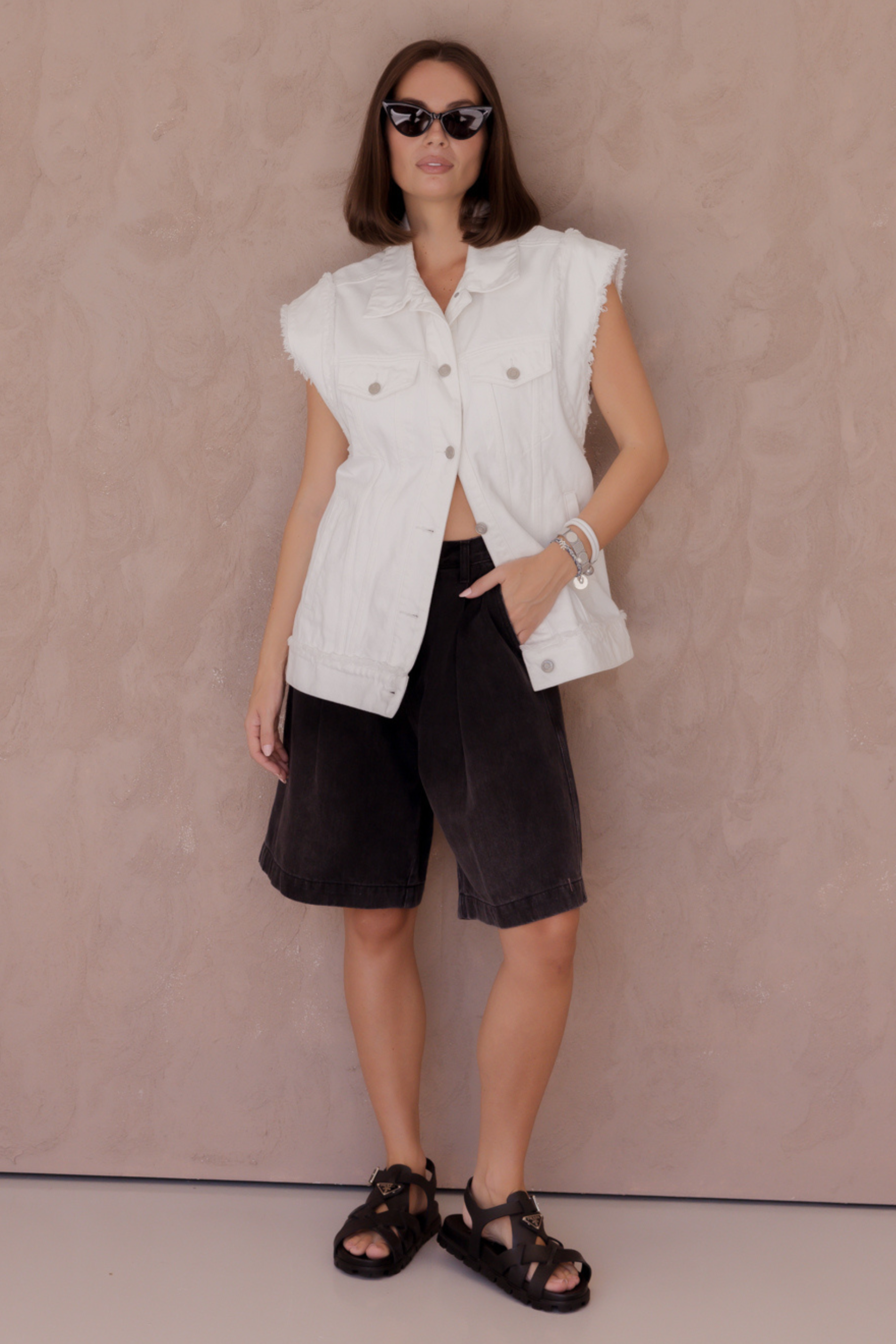 KOZET Vest White Denim