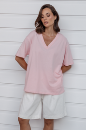 NIX V-Neck T-Shirt Pink