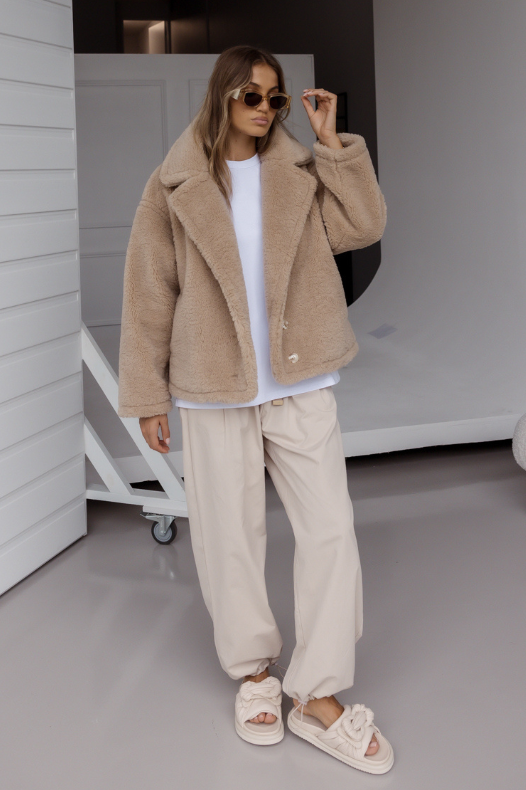 JETTY Faux Jacket Beige