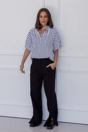 PRESTO Blouse Black Wide Stripe
