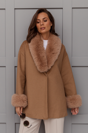 CARLO Faux Coat Tan