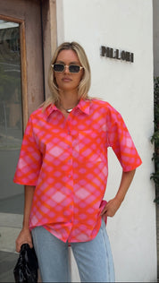 ROGUE Shirt Pink Blur Print