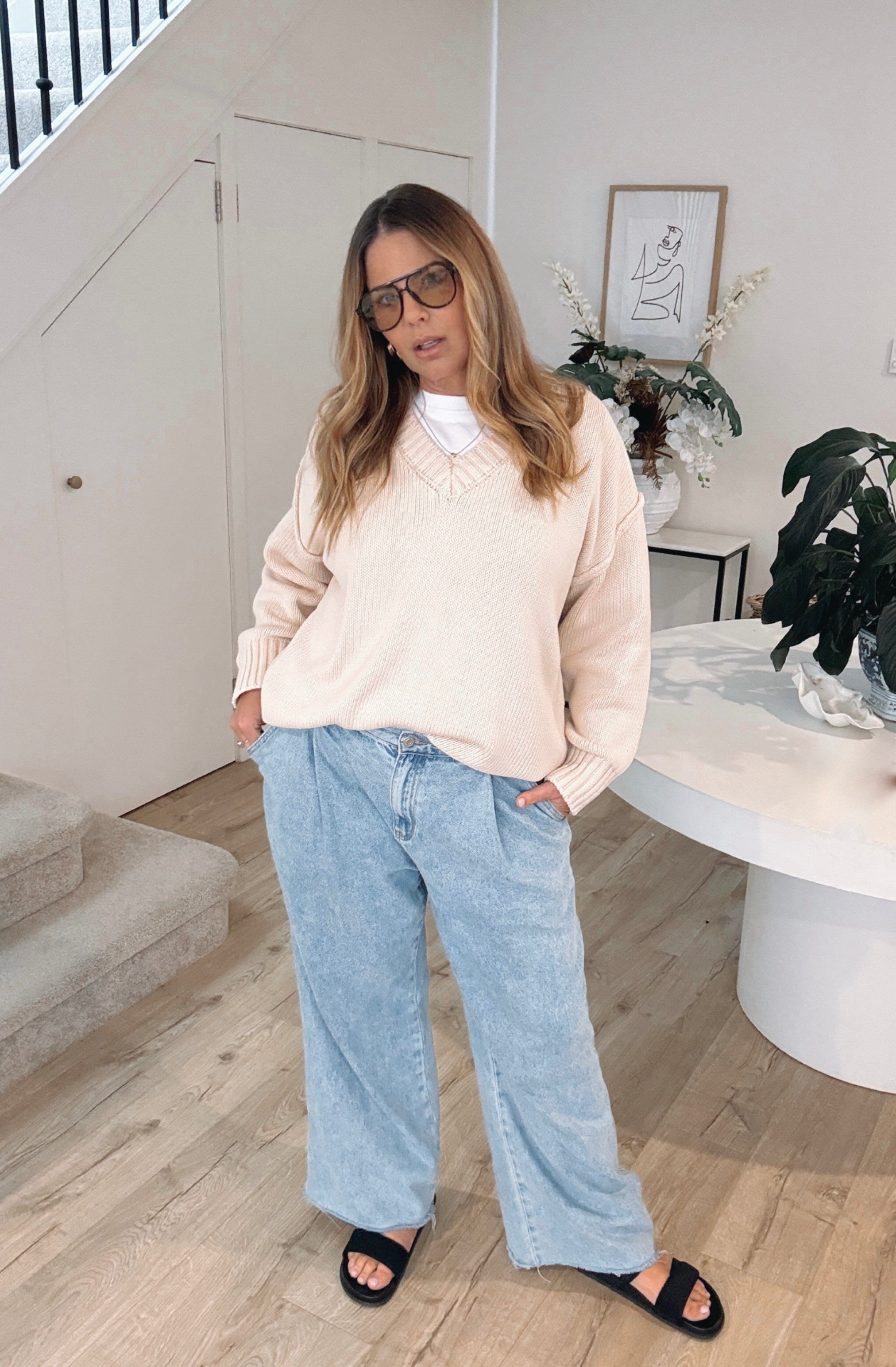 SOLACE Knit Jumper Beige