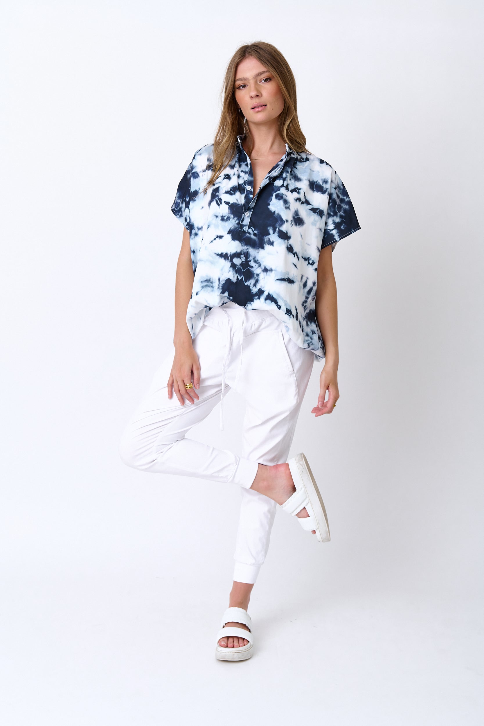 CHICAGO Blouse Navy & White