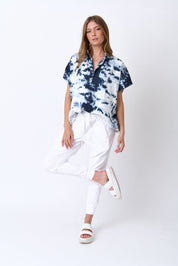 CHICAGO Blouse Navy & White