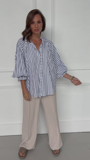 DANILL Blouse Grey Stripe